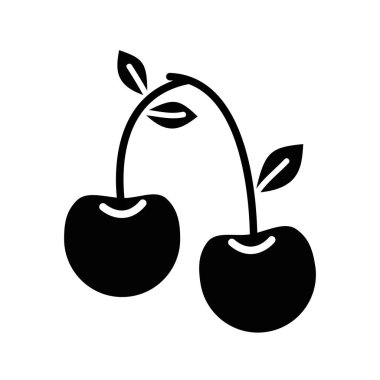 kontur lezzetli kiraz sağlıklı meyve, vektör çizim