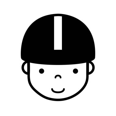 kontur avatar adam kafa ile kap tasarlamak vektör