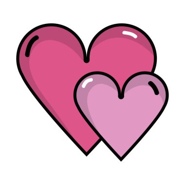 Güzellik bir romantizm dekorasyon tasarım vektör çizim kalpler