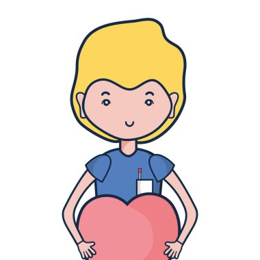 uzman adam doktor kalp vektör çizim ile