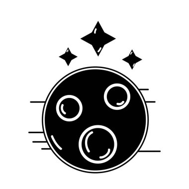 yıldız evren gökada uzayda vektör çizim ile kontur gezegen