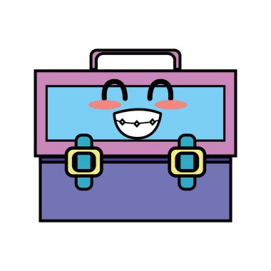 Kawaii şirin komik bavul tasarlamak vektör