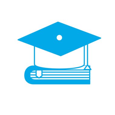 siluet kap Mezuniyet yakın kitap vektör Illustration üzerinde