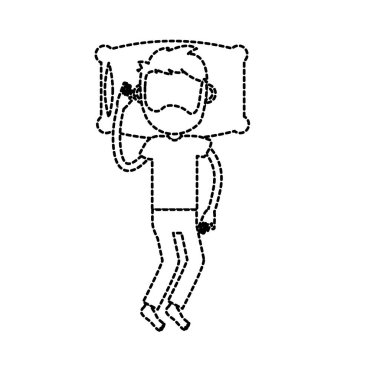 saç modeli ile noktalı şekil adam uyuyan vektör çizim tasarım