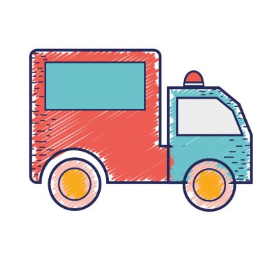 paket dağıtım hizmetleri kamyonda, vektör çizim tasarım
