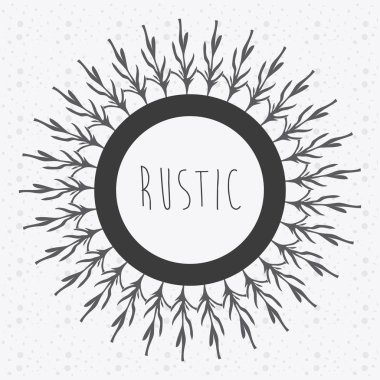 rustik amblemi soyut tasarım, vektör çizim simgesi
