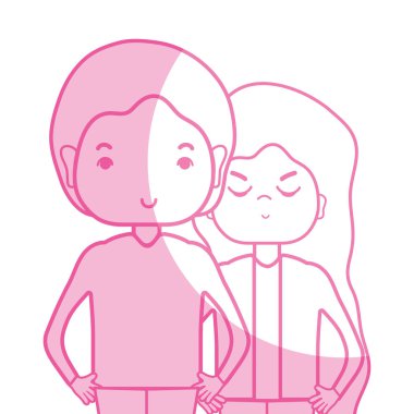 illüstrasyon siluet güzellik çift ile birlikte saç modeli tasarım vektör