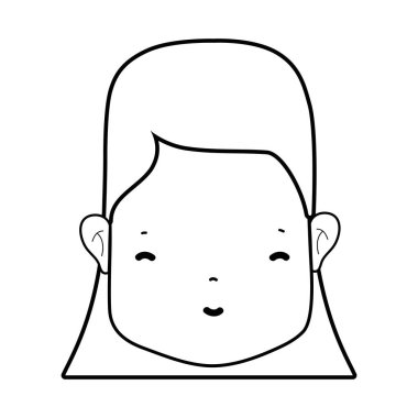 satır kadın yüz saç modeli ve ifade vektör çizim ile