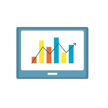 ekran teknolojisi ile diyagram vektör çizim bar istatistikleri