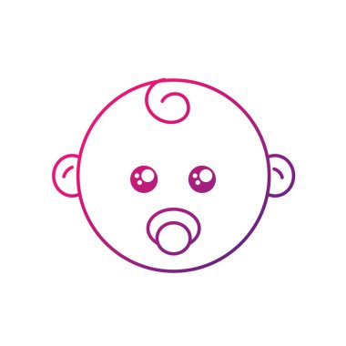 Bebek kafa acifier tasarlamak vektör ile satır