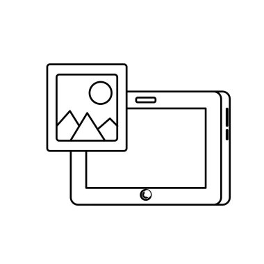 satır tablet teknoloji resim simge vektör çizim ile