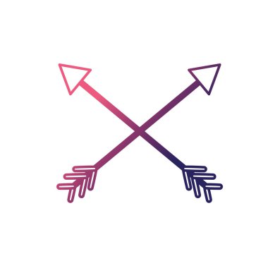 çizgi ok işaretçi tasarım vektör çizim ile içinde çapraz