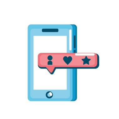 sohbet kabarcık vektör çizim ile Smartphone teknoloji