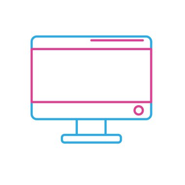 çizgi elektronik bilgisayar teknolojisi ile veritabanı bilgi vektör illustraton