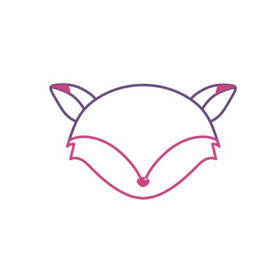 siluet fox baş vahşi sevimli hayvan vektör çizim