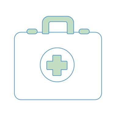 siluet ilk yardım kiti acil, vektör çizim