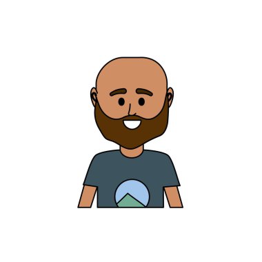 Avatar erkek t-shirt tasarım vektör çizim simgesi