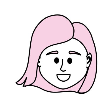 Avatar kadın başına sosyal Kullanıcı vektör çizim