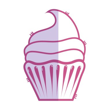 mutlu Doğum günü kutlaması, vektör çizim için siluet lezzetli kek