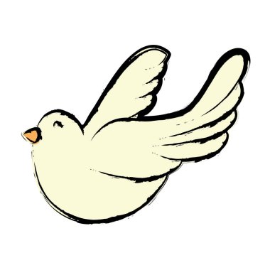 sevimli güvercin hayvan barış sembolü vektör çizim