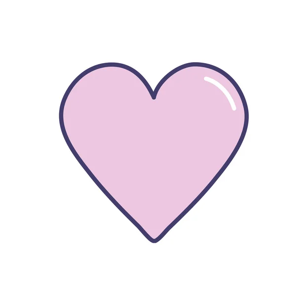Beauty Heart Symbol Love Romance Vector Illustration — Stock Vector