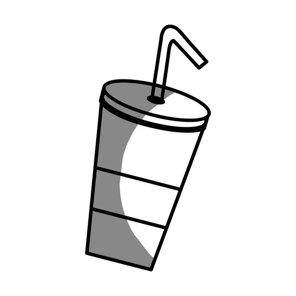 Silhouet Heerlijke Verfrissende Frisdrank Drank Vector Illustratie Ontwerp — Stockvector