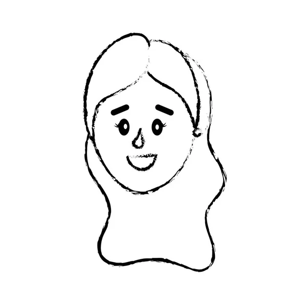 Фігура Аватара Жінка Голова Дизайном Зачіски Векторні Ілюстрації — стоковий вектор