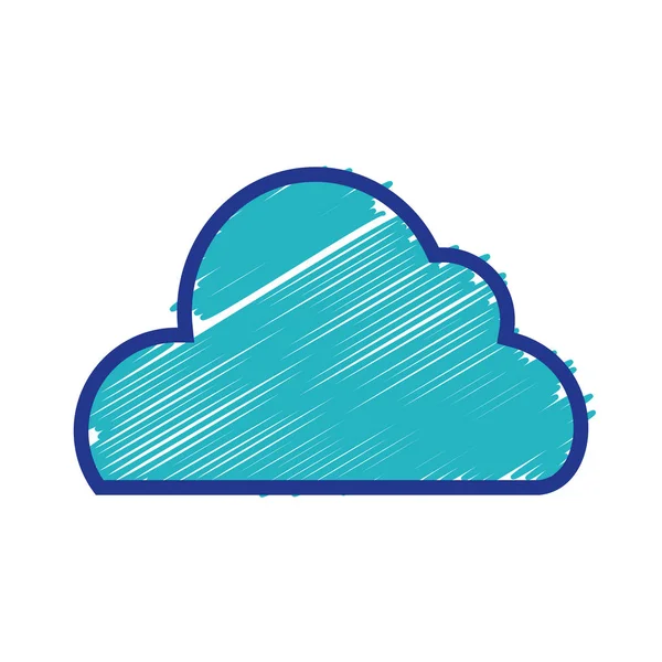 Schönes Wolkenwetter Himmel Designvektorillustration — Stockvektor