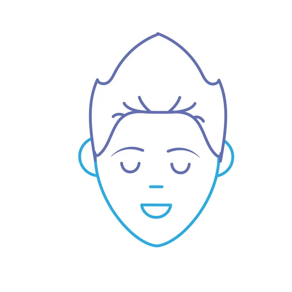 Линия Аватара Man Face Haistyle Design Vector Illustration — стоковый вектор