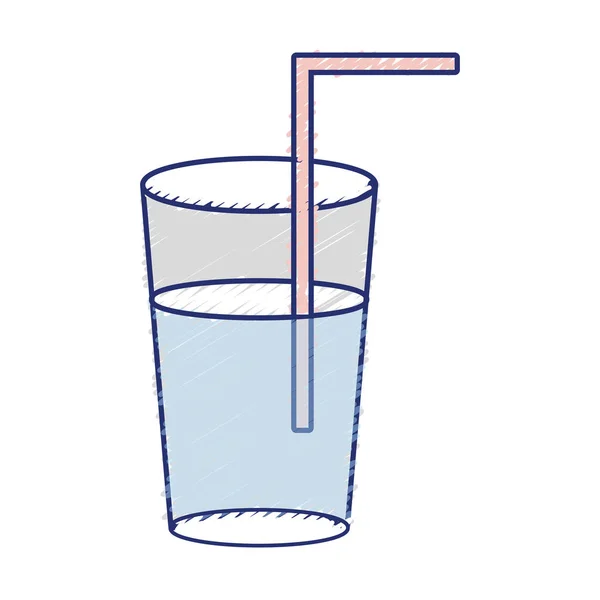 Rafraîchissement Dans Verre Bouteille Boire Vectorillustration — Image vectorielle