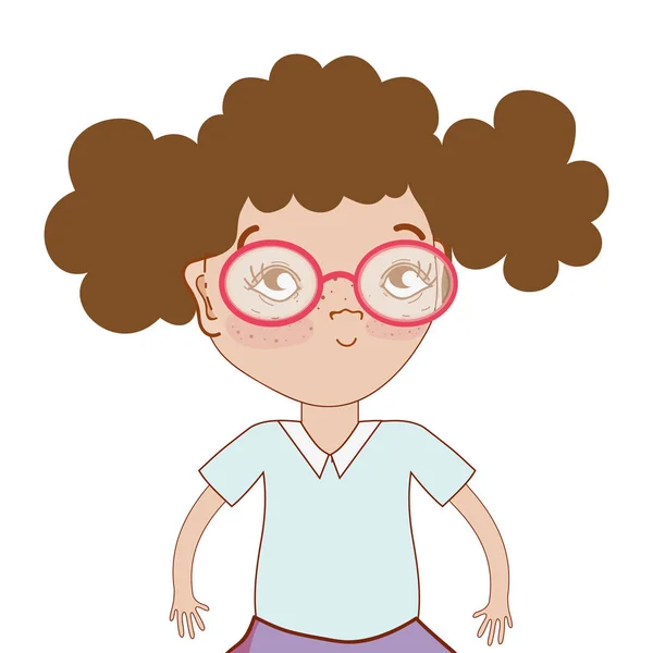 Chica Bonita Con Gafas Ropa Casual Ilustración Vectorial — Archivo Imágenes Vectoriales