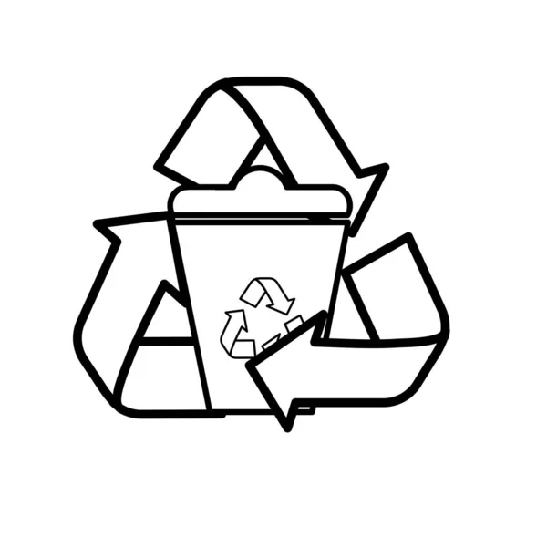 Linie Kann Mit Umweltschutzsymbol Vektor Abbildung Recyceln — Stockvektor