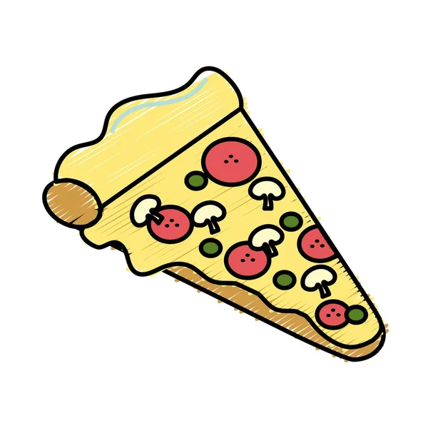 Fast Food Pizza Posiłek Projektowania Ilustracja Wektorowa — Wektor stockowy