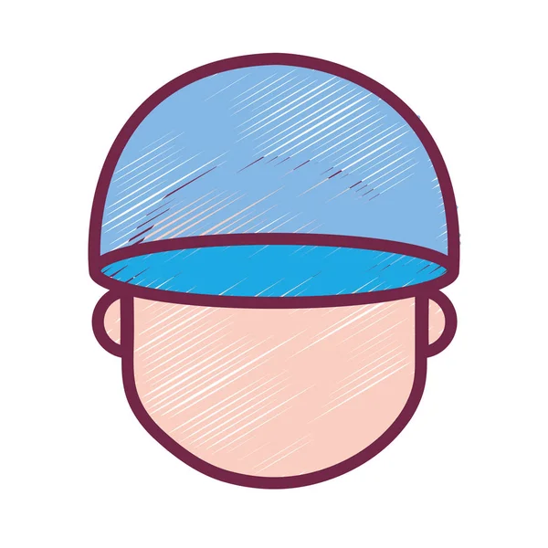 vektör çizim avatar adam kafa kapaklı tasarım