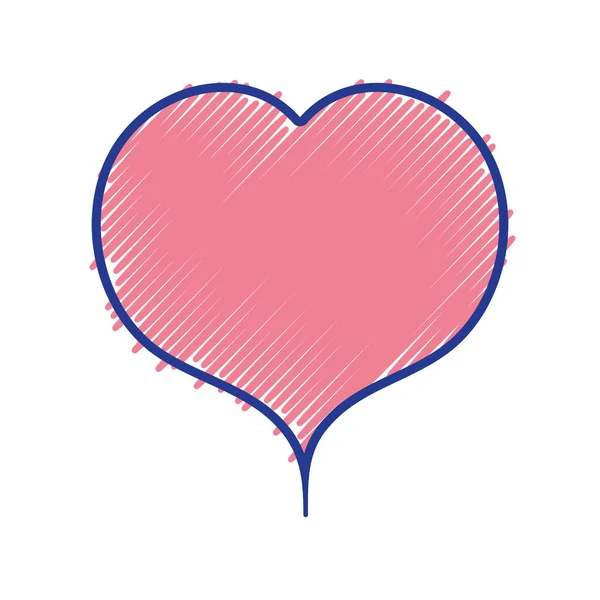 Sevgi Simge Vektör Çizim Romantizm Güzel Kalp — Stok Vektör