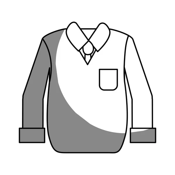 Camisa Silueta Con Corbata Chaleco Tela Lana Ilustración Vectorial — Vector de stock