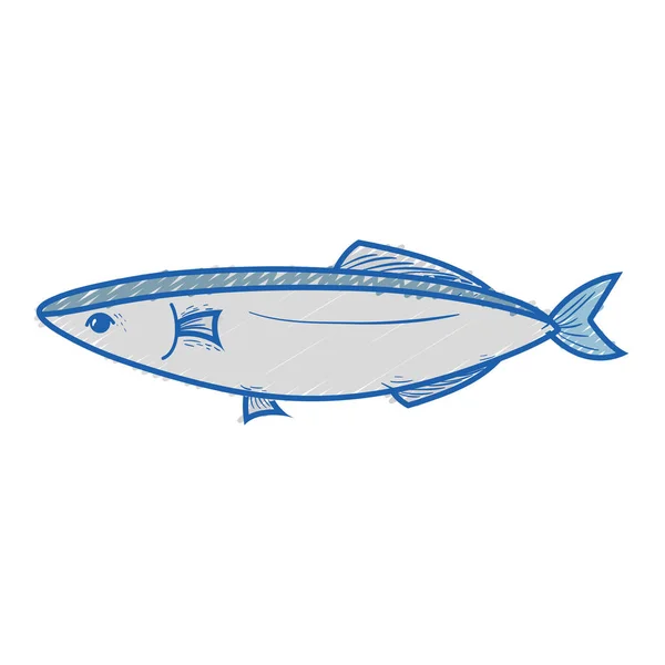 Вкусная Рыба Морепродуктов Векторной Иллюстрацией — стоковый вектор