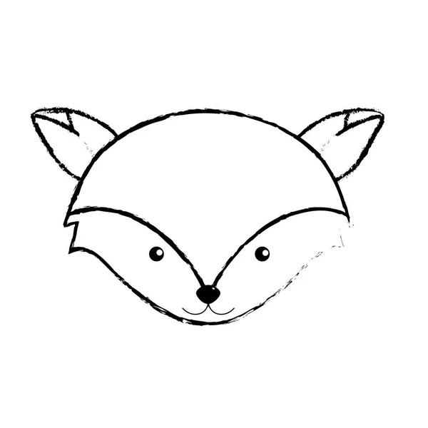 Figure Cute Fox Head Wild Animal Vector Illustration — Stock Vector