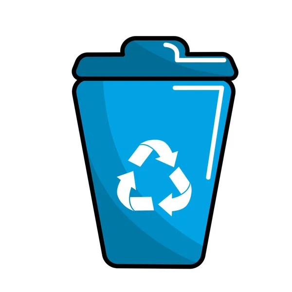 蓝色罐头垃圾与回收标志 向量例证 — 图库矢量图片