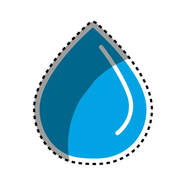 Pegatina Gota Agua Azul Guardar Eco Vector Ilustración — Archivo Imágenes Vectoriales