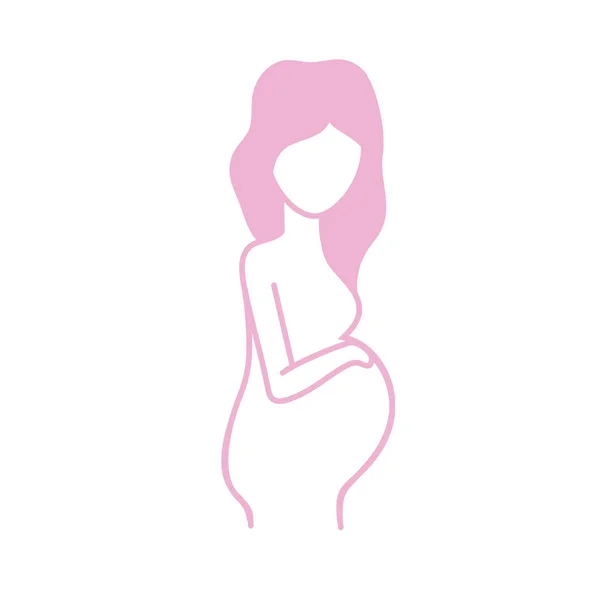 Σιλουέτα Ωραία Γυναίκα Έγκυος Αναμένει Ένα Μωρό Εικονογράφηση Διάνυσμα — Διανυσματικό Αρχείο