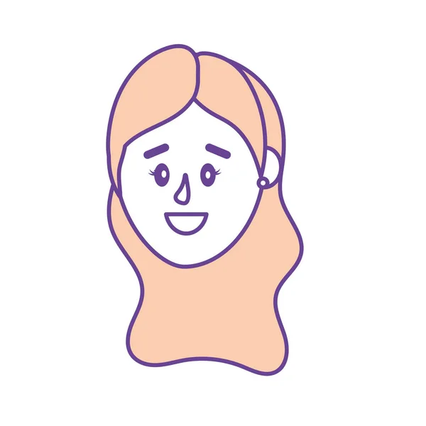 Avatar Femme Tête Avec Dessin Coiffure Illustration Vectorielle — Image vectorielle