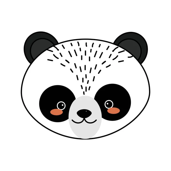 Niedlichen Panda Kopf Wilden Tier Vektor Illustration — Stockvektor