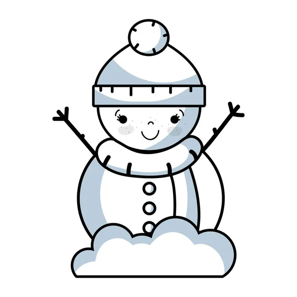 Строка Снеговик Украсить Отпраздновать Веселое Рождество Векторные Иллюстрации — стоковый вектор