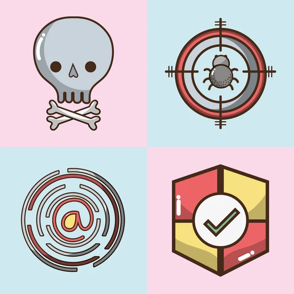 Conjunto Elementos Tecnología Con Iconos Aplicaciones Ilustración Vectorial — Vector de stock