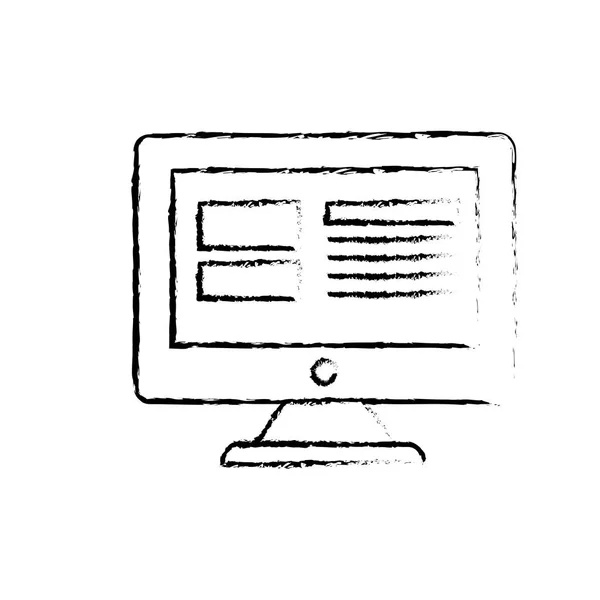 Figura Tecnologia Tela Computador Com Ilustração Vetor Informação Eletrônica —  Vetores de Stock