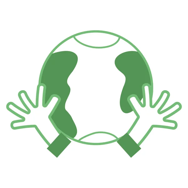 Πλανήτη Σιλουέτα Χέρια Και Εικονογράφηση Διάνυσμα Σύμβολο Ειρήνης — Διανυσματικό Αρχείο