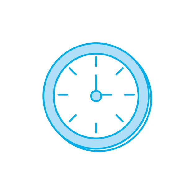 Contour Wall Clock Object Conoscere Illustrazione Del Vettore Temporale — Vettoriale Stock
