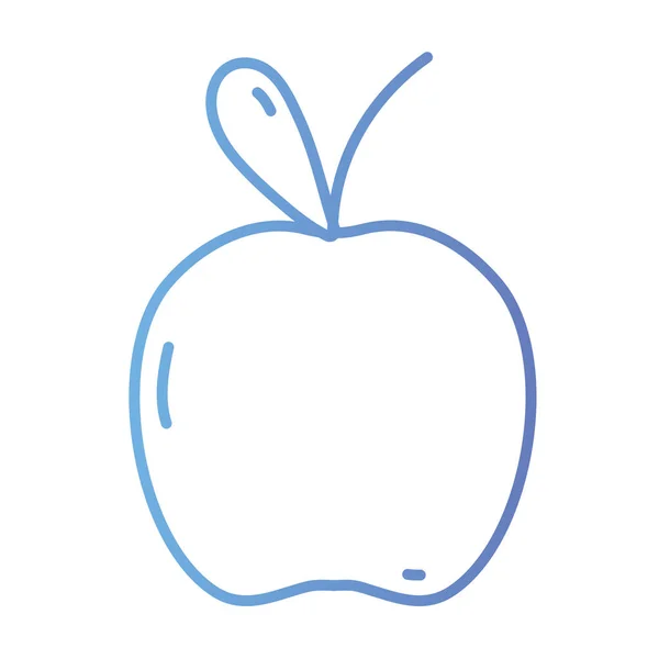 Linie Köstliche Apfelfrüchte Gesunder Ernährung Vektor Illustration — Stockvektor