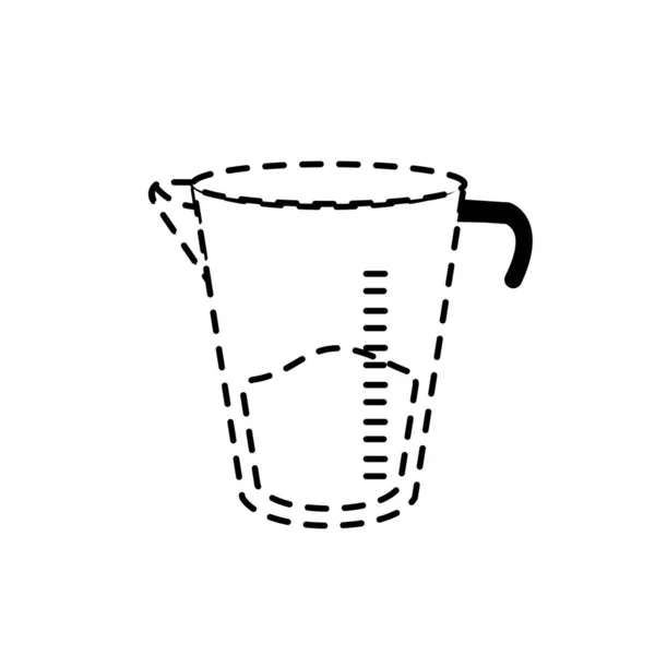 Gepunktete Form Glas Misst Küchenutensil Objekt Küche Vektor Illustration — Stockvektor